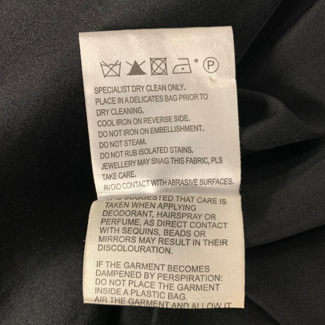 KAREN MILLEN Size 10 Black Silk Blend Ruffled Mini Skirt