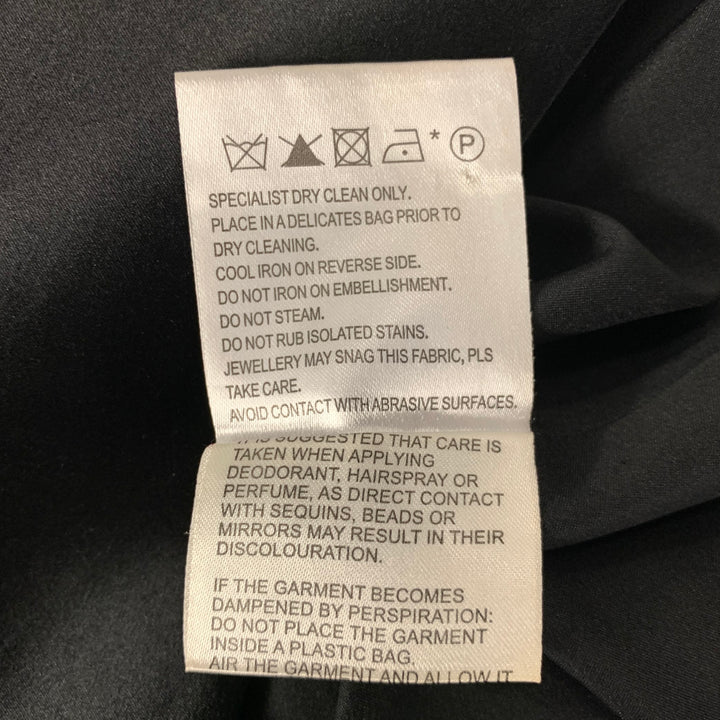 KAREN MILLEN Size 10 Black Silk Blend Ruffled Mini Skirt