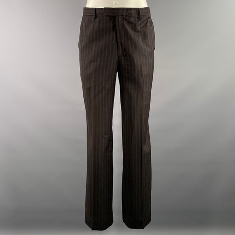 TED BAKER Chest Size 40 Black Multi Color Pinstripe Wool Notch Lapel 32 31 Suit