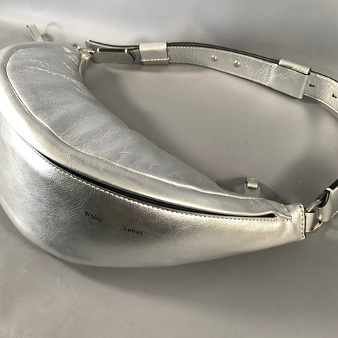 PROENZA SCHOULER Silver Metallic Leather Sling Bag