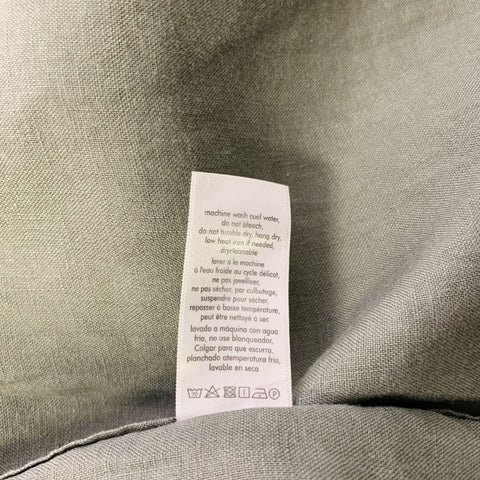 Chemise à manches longues en lin vert olive, une poche, taille XL, ONIA