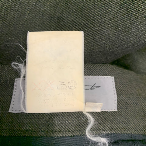 YOHJI YAMAMOTO Size XL Green Wide Leg Dress Pants