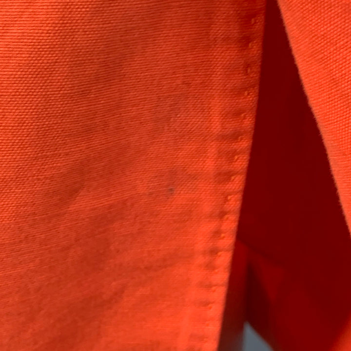 RALPH LAUREN Size 4 Orange Linen Cotton Notch Lapel Jacket Blazer