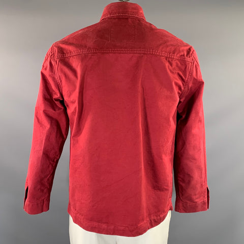 D.S.DUNDEE Size 40 Red Brick Cotton Patch Pockets Jacket