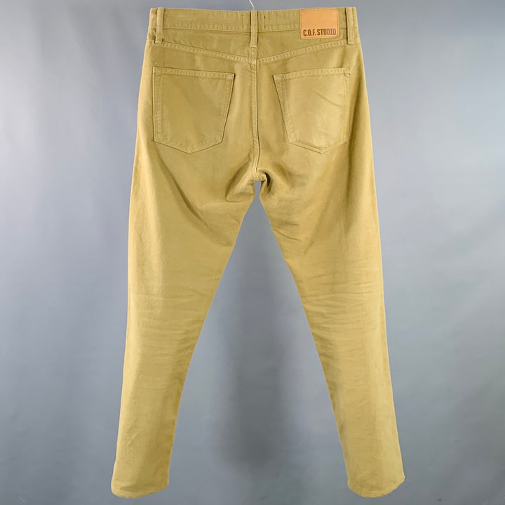 C.O.F. STUDIO Size 32 Tan Cotton Moleskin Tapered Casual Pants