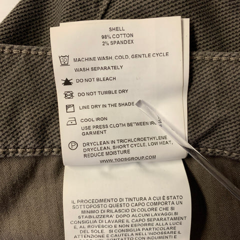 TOD'S Size 36 Grey Cotton Blend Button Fly Casual Pants