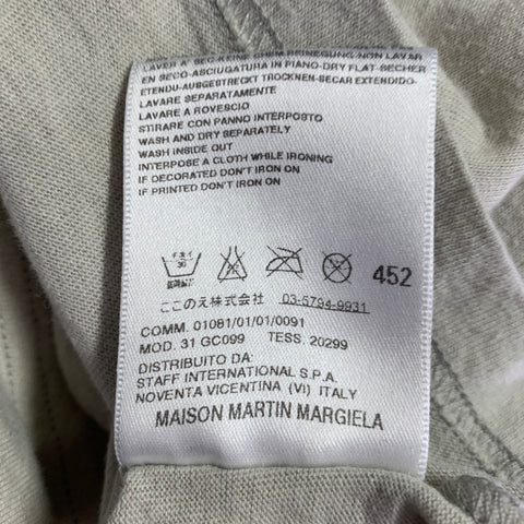 MARTIN MARGIELA Size S Beige Silver Print Cotton Crew Neck T-shirt