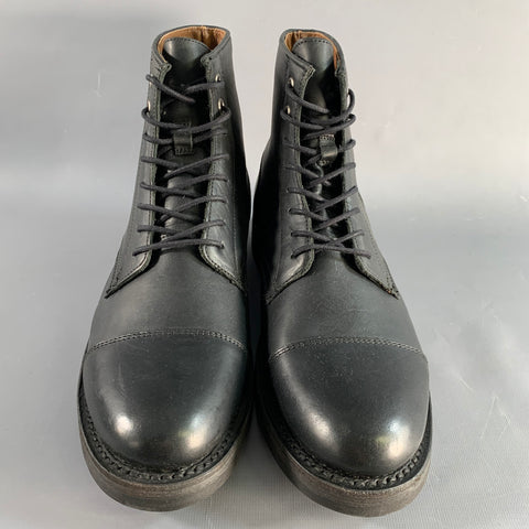FRYE Size 8.5 Black Leather Lace Up Boots