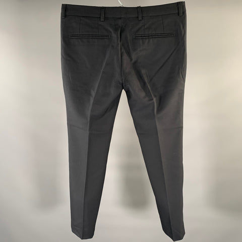 DRIES VAN NOTEN Size 32 Navy Wool Flat Front Dress Pants