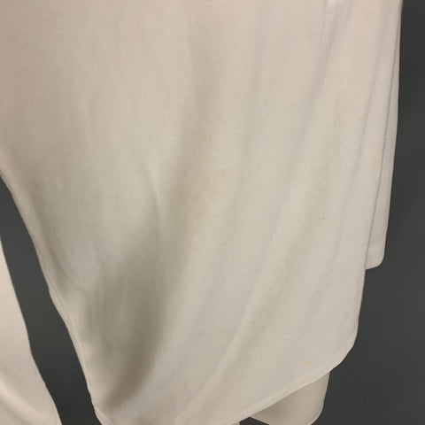RLX by RALPH LAUREN Talla S Jersey blanco liso de poliéster y algodón con media cremallera