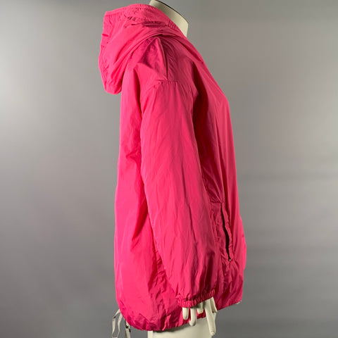 MAX MARA Size XL Pink Grey Polyamide Quilted Reversible Jacket