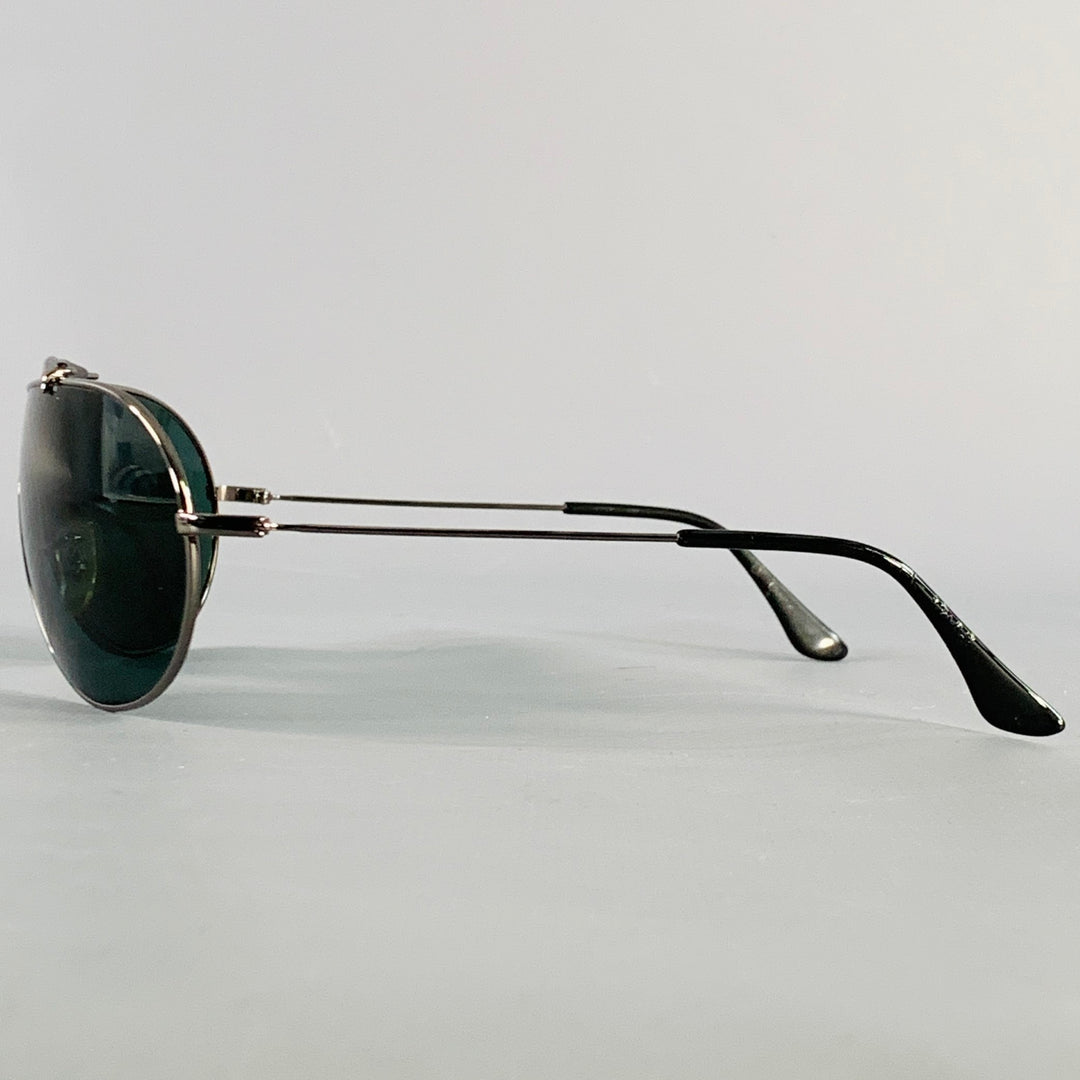 RAY-BAN Silver Metal Shield Teardrop Sunglasses