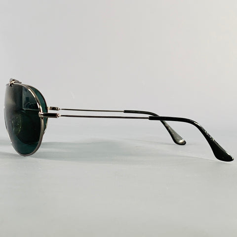 RAY-BAN Silver Metal Shield Teardrop Sunglasses