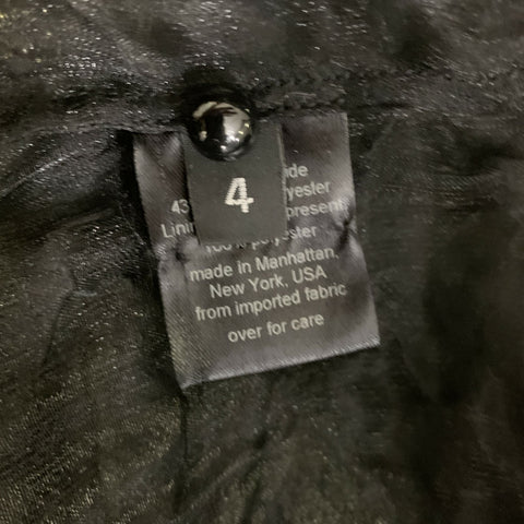 RACHEL COMEY Size 4 Black Silver Silk Blend 50-317 Metallic Dress Top