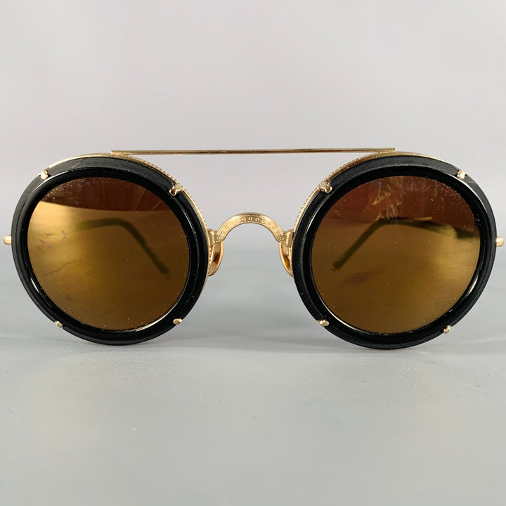 MATSUDA M3080 Black Gold Acetate Sunglasses