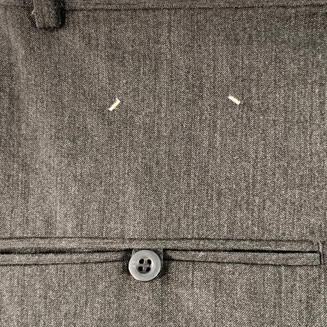 CH. Size 32 Charcoal Grey Wool Blend Twill Layered Button Fly Casual Pants