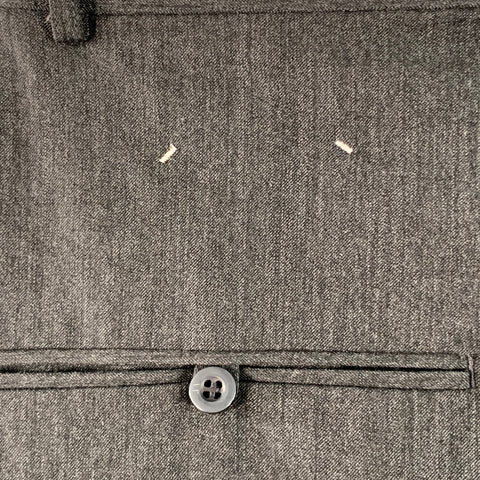 CH. Size 32 Charcoal Grey Wool Blend Twill Layered Button Fly Casual Pants