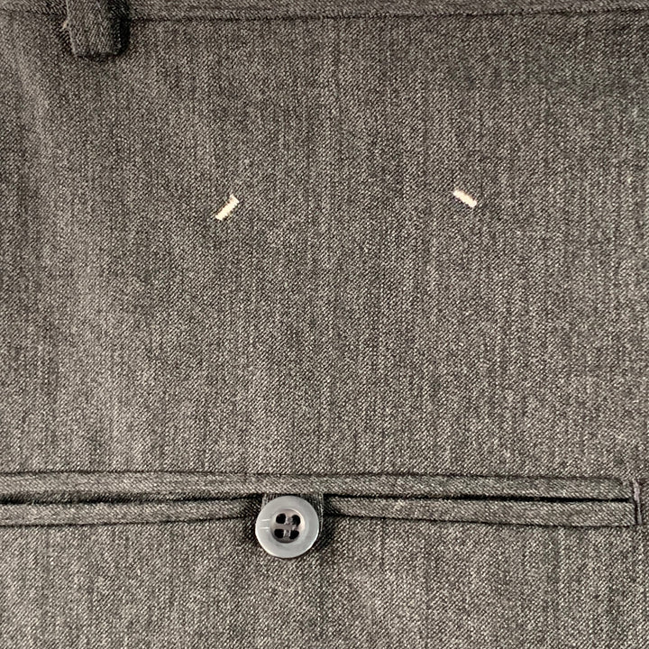 CH. Size 32 Charcoal Grey Wool Blend Twill Layered Button Fly Casual Pants