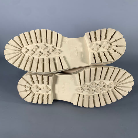 BOBBIES Size 8 Beige Leather 659164 Platform Flats