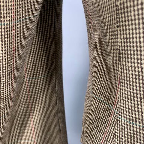 THE HOUND Size 42 Brown Cream Houndstooth Single Breasted Sport Coat