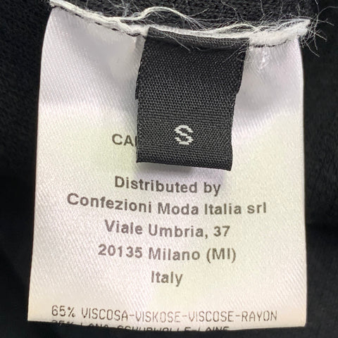 CALVIN KLEIN COLLECTION Size S Black Knit Viscose Virgin Wool T-shirt