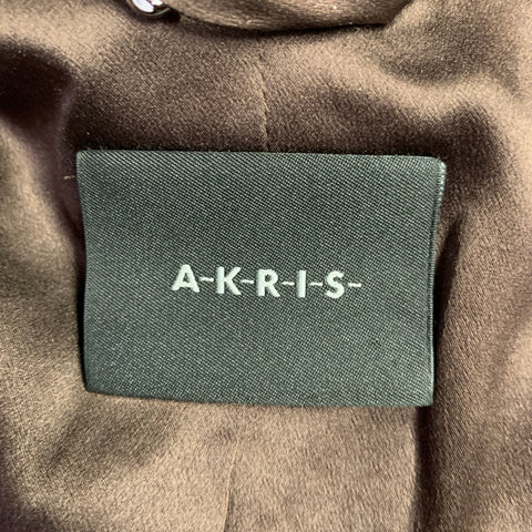 AKRIS Size 10 Brown Viscose Blend Embroidered Jacket Blazer