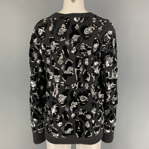 MICHAEL KORS COLLECTION Taille M Pull Charbon Noir Argent