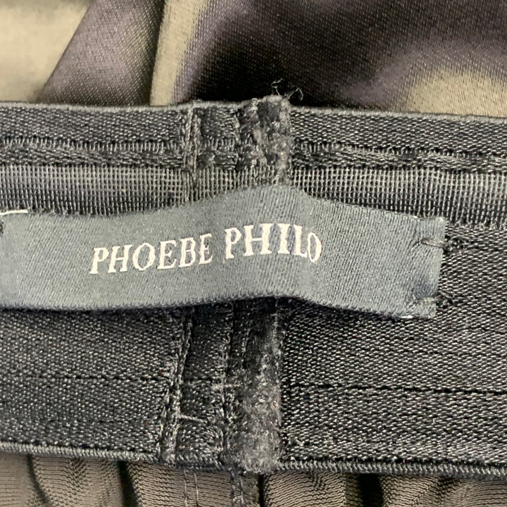 PHOEBE PHILO Size XS Black Viscose Satin Elastic Waistband Track Shorts