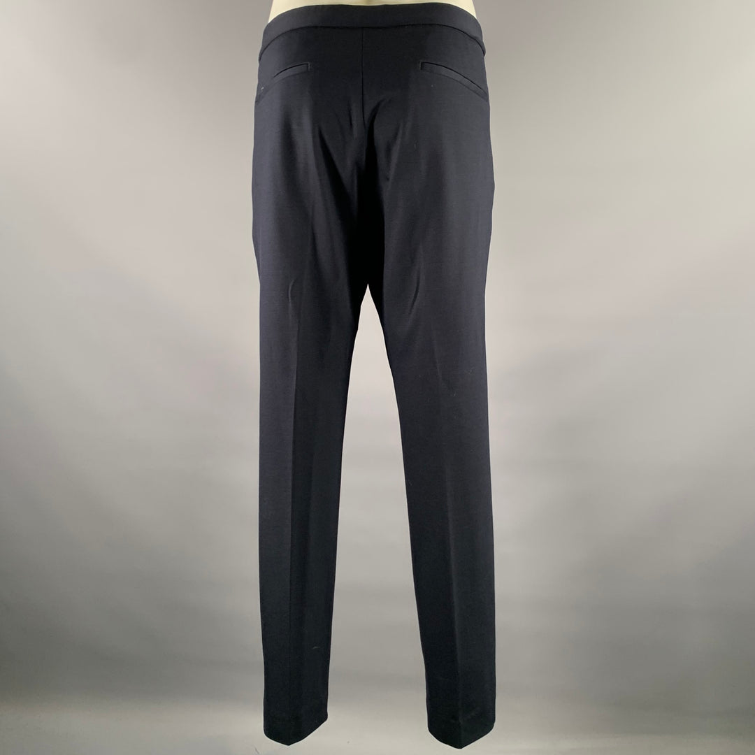 THEORY Size 42 Navy Solid Cotton Polyester Notch Lapel Suit