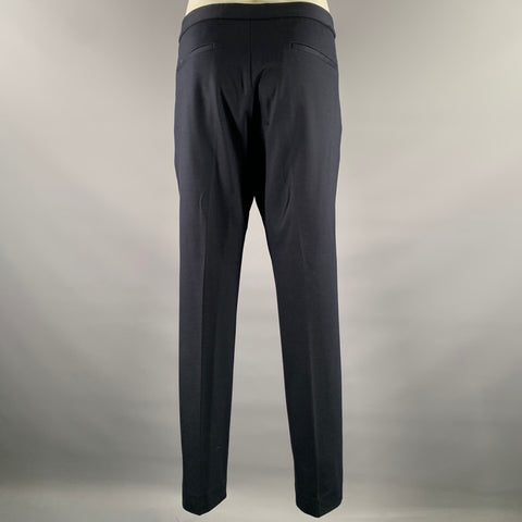 THEORY Size 42 Navy Solid Cotton Polyester Notch Lapel Suit