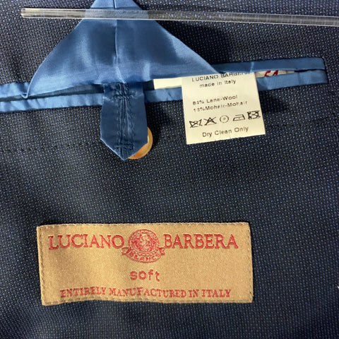 LUCIANO BARBERA Chest Size 44 Navy Basketweave Wool Blend Sport Coat
