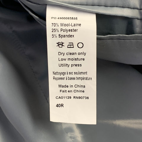CALVIN KLEIN Size 40 Grey Wool Blend Single Breasted Notch Lapel Suit