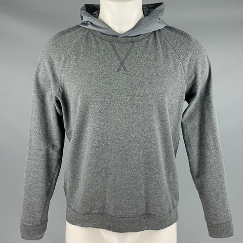 VINCE Sudadera con capucha de poliéster y algodón gris jaspeado talla M