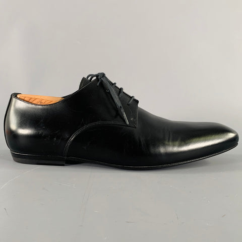DRIES VAN NOTEN Size 10 Black Leather Derby Lace-Up Shoes