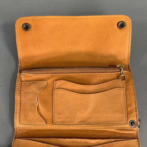RRL by RALPH LAUREN Brown Contrast Stitch Leather Wallet
