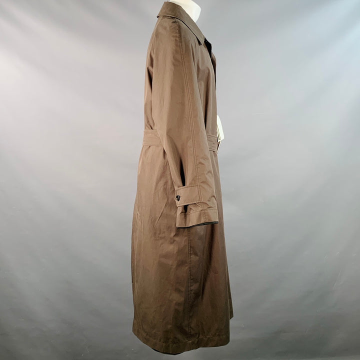BURBERRY Size 36 Bradford Green Olive Reversible Cotton Belted Trench Coat