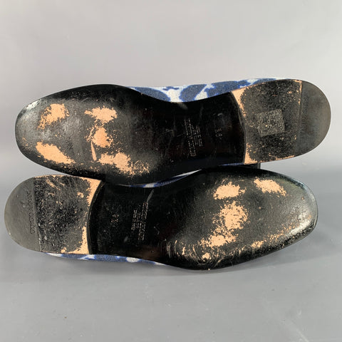 GIORGIO ARMANI Size 10.5 Blue White Tie Dye Canvas Slip On Loafers