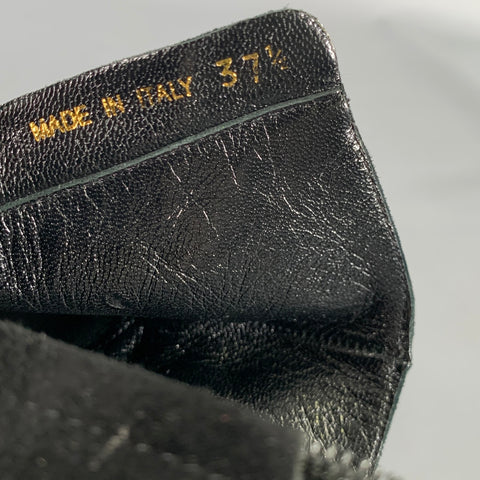 PRADA Size 7.5 Black Suede Textured Side Zipper Boots