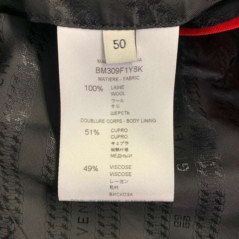 GIVENCHY Size 40 Red Wool Twill Peak Lapel Sport Coat