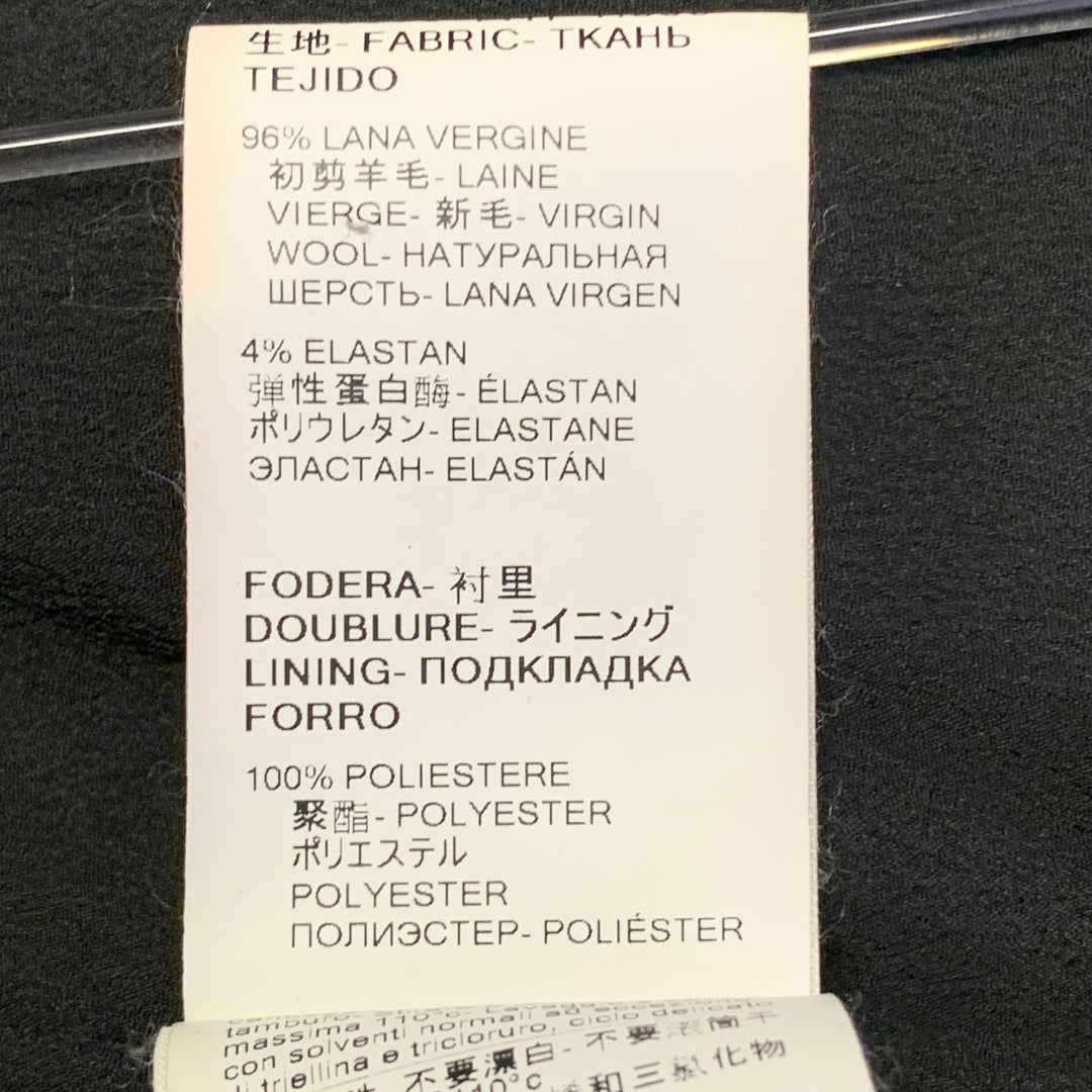 MSGM Size 34 Black Contrast Stitch Wool Blend Notch Lapel Sport Coat