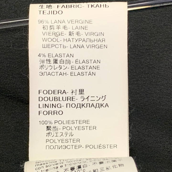 MSGM Size 34 Black Contrast Stitch Wool Blend Notch Lapel Sport Coat