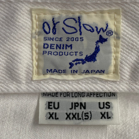 ORSLOW Taille XL Jean Coton Sergé Coupe Slim 5 Poches Blanc