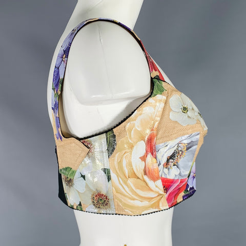 DOLCE & GABBANA Size 8 Multi Color Nylon Blend Floral Bralette