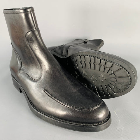 MR. HARE Size 11.5 Toussaint Black Leather Side Zipper Boots