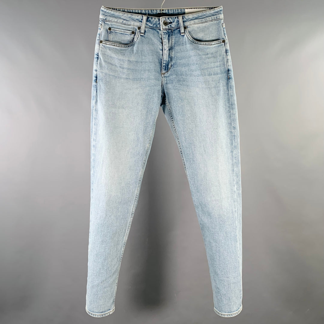 RAG & BONE Size 30 Fit 3 Athletic Light Blue Cotton Blend Jeans