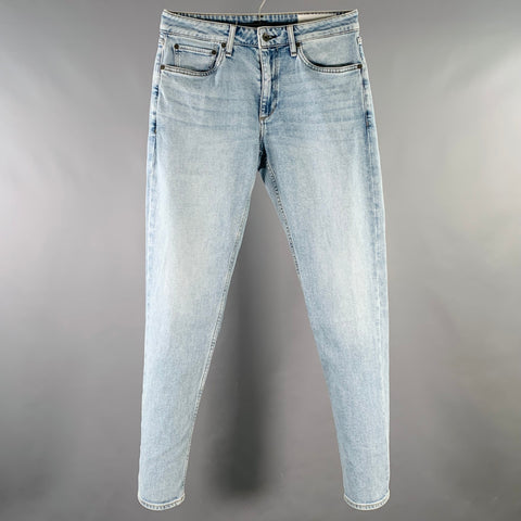 RAG & BONE Size 30 Fit 3 Athletic Light Blue Cotton Blend Jeans