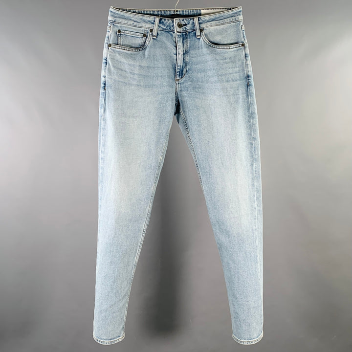 RAG & BONE Size 30 Fit 3 Athletic Light Blue Cotton Blend Jeans