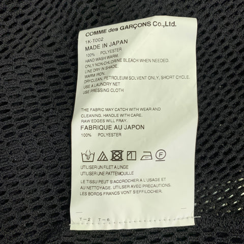 COMME des GARCONS Size M Black Mesh Polyester Crew Neck T-shirt