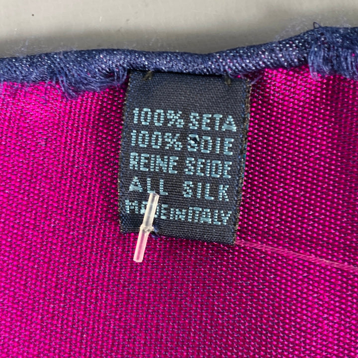 MASSIMO BIZZOCCHI Purple Fuchsia Pink Paisley Silk Pocket Square
