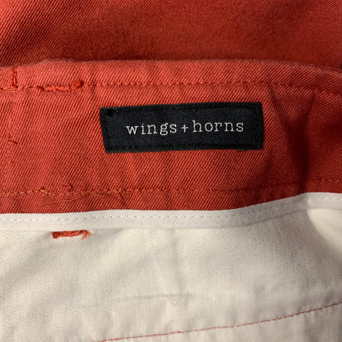 WINGS + HORNS Size 34 Red Cotton Chino Casual Pants